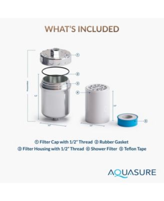 Multi-Stage Shower Filter with Replaceable Cartridge - Chrome | Removes Chlorine, Heavy Metals, Chemicals | Reduces Itchy Skin, Dandruff, Eczema | Improves pH, Skin, Hair & Nails