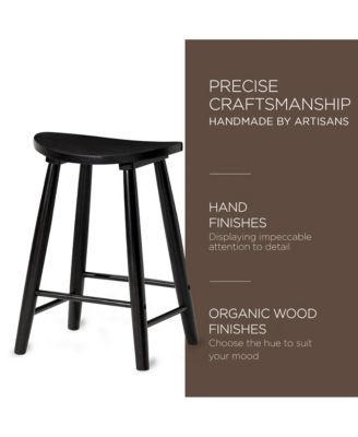 Luna Counter Stool in Rustic Black Wood Finish