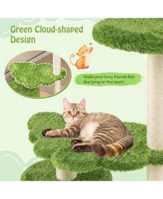 38'' Cute Cat Tree Cat Condo Furniture w/ Fully Wrapped Sisal Scratching Posts