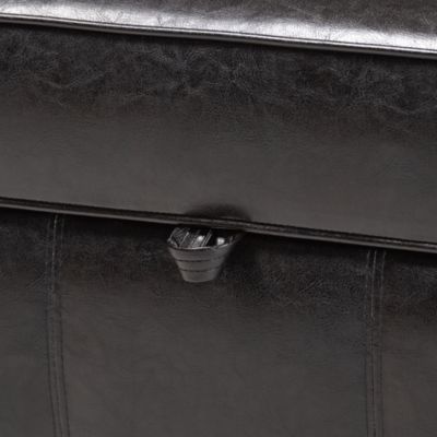 Agustus Brown Leather Storage Ottoman