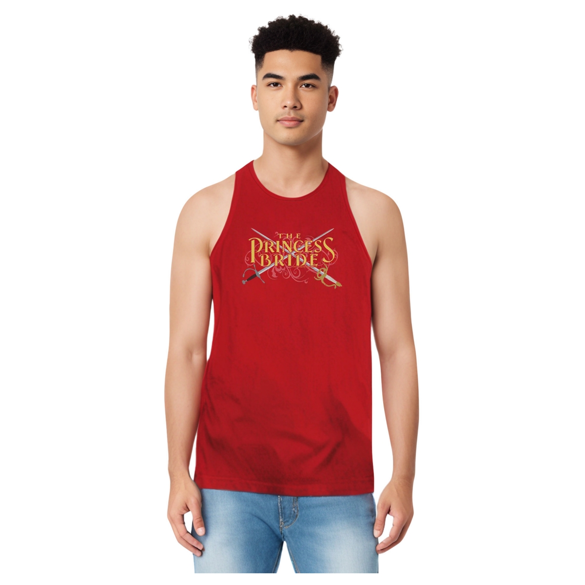 Mens Swords Adult Tank - Red
