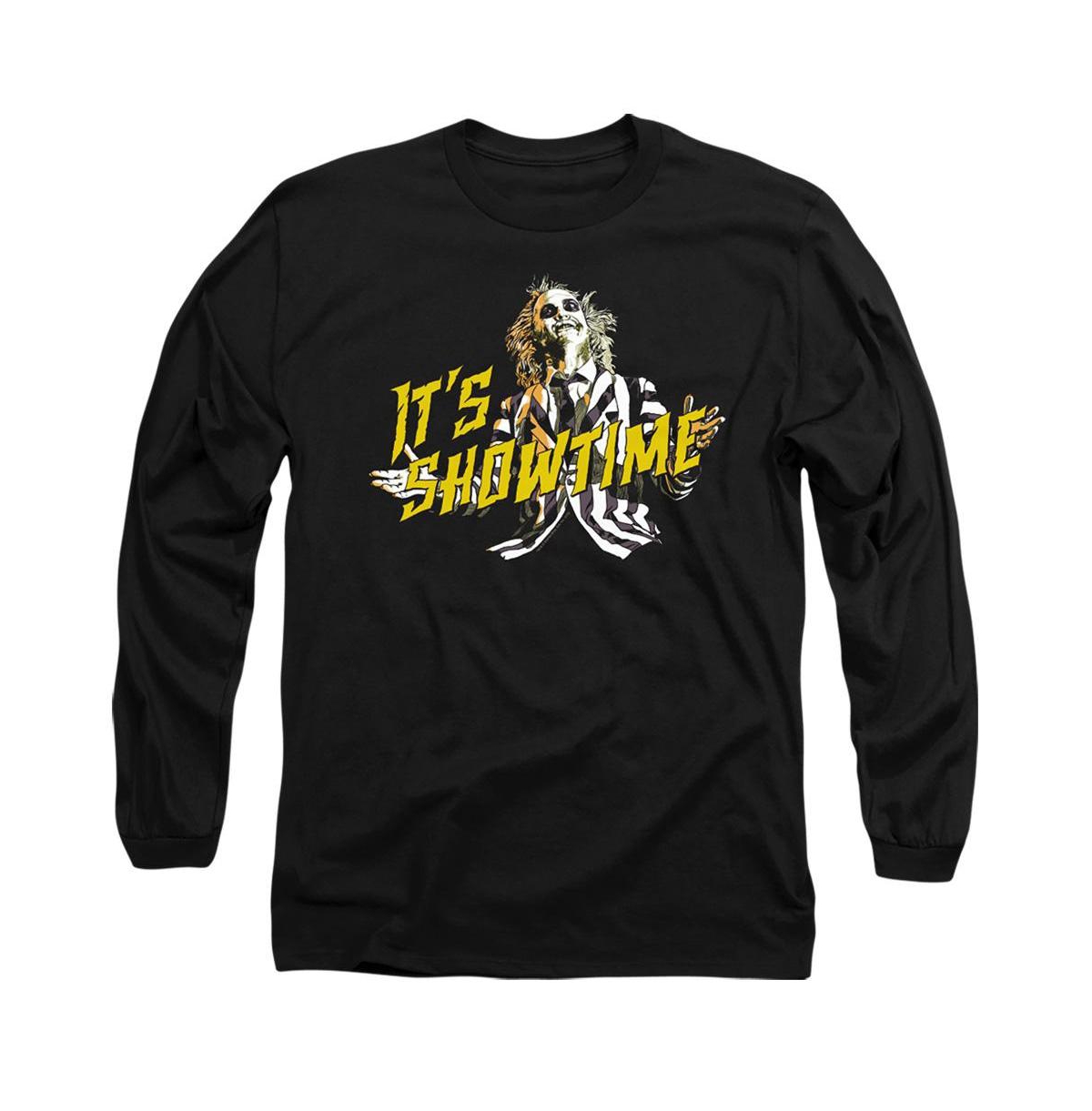 Men's Showtime Long Sleeve Adult Tee / T-Shirt - Black