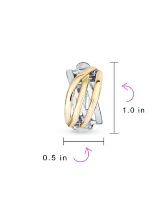 Classic Celtic Knot Clip-On Earrings Two Tone For Non-Pierced Ears Gold Plated