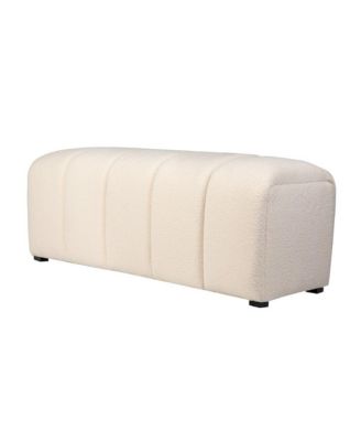 Tess Contemporary Modern Ivory Boucle Upholstered Plush Bench