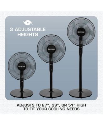 16 Inch Energy Efficient Adjustable Standing Fan w/12 Speed Settings