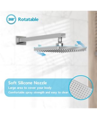 Wall Mounted Hand Held Shower Bathroom Luxury Rain Mixer Shower System Set(Valve Included)