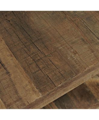 Reclamation 24" Square Reclaimed Wood End Table with Storage Shelf – Rustic Accent Side Table