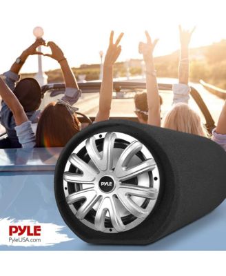 Subwoofer Box System, 12'' 500W, Carpeted Tube Enclosure, Rear Vented Design