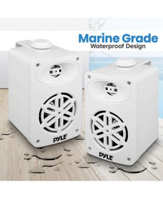 3.5” 2-Way Indoor/Outdoor Speaker System - Waterproof Design with 1/2” High Compliance Polymer Tweeter