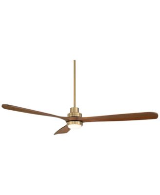 66" Delta XL Modern Indoor Ceiling Fan 3 Blade LED Light Remote Control Soft Brass Finish Bedroom Living Room DC Motor