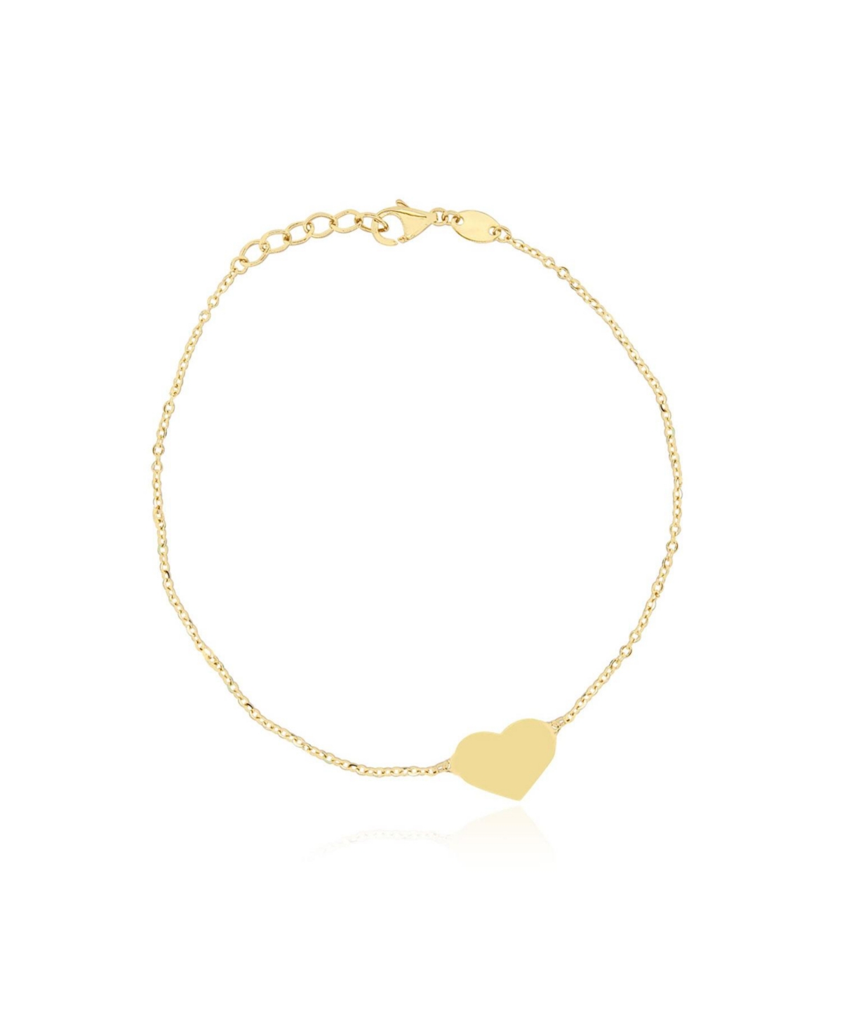 Gold Single Heart Bracelet 14K Gold - Gold