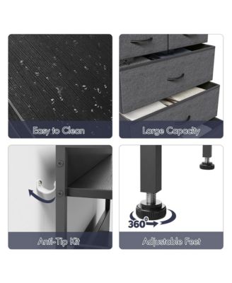 5 Drawers Dresser for Bedroom, Chest of Drawers with Shelf