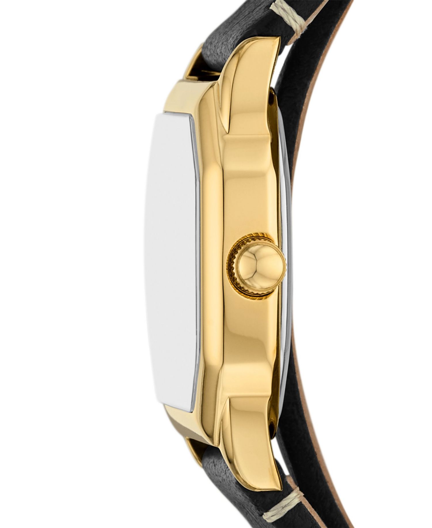 Women's Harlow Three-Hand Black Leather Watch, 27mm