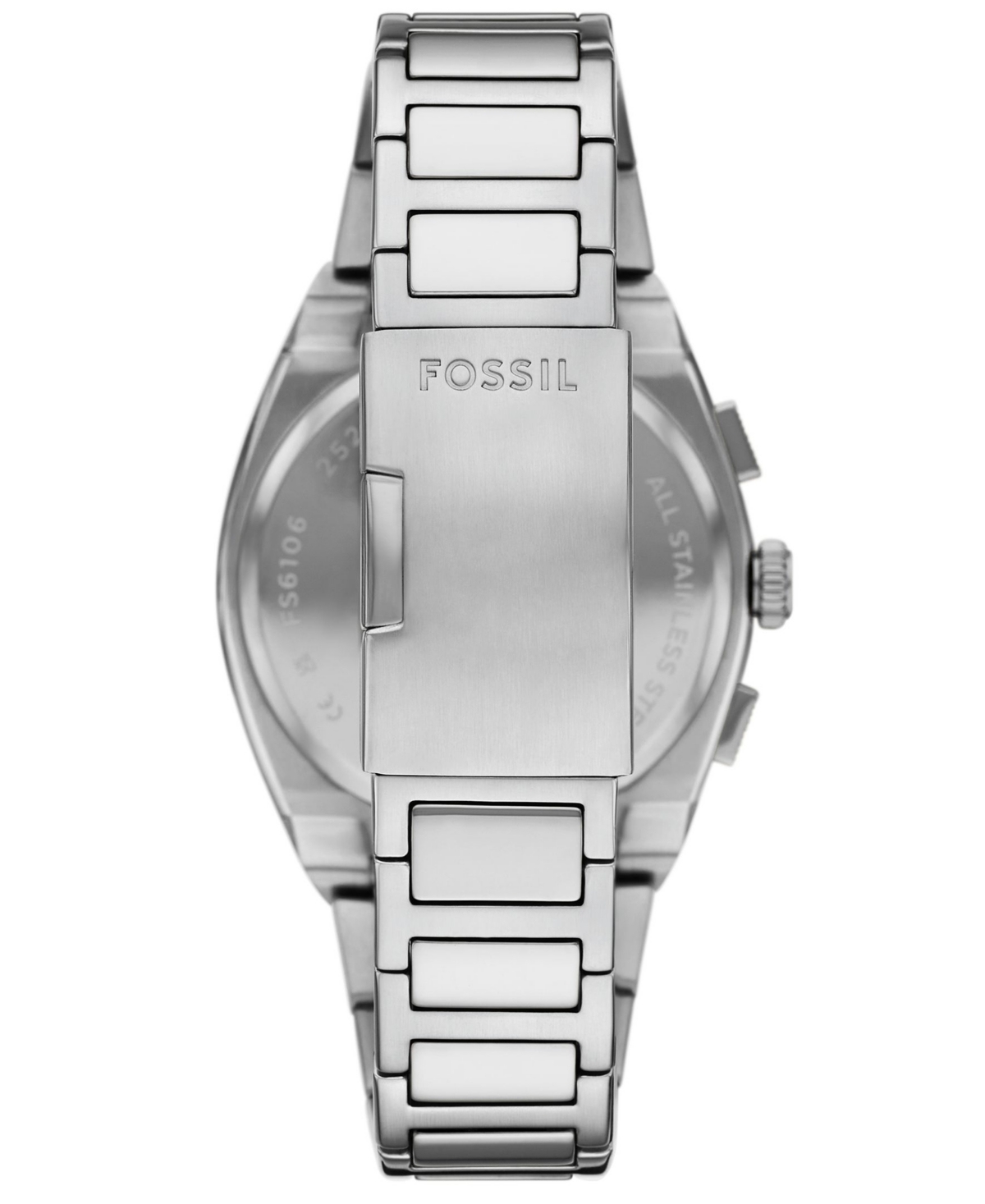 Fossil Men's Everett Chronograph Stainless Steel Watch, 44mm In Silver-tone