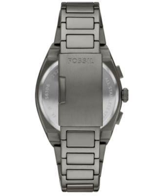 Men's Everett Chronograph Smoke Stainless Steel Watch, 44mm