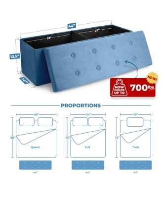 43 Inch Faux Suede Storage Bench - Perfect Toy and Shoe Chest, Hope Chest, Pouffe Ottoman, Seat, Foot Rest (Large|Teal)