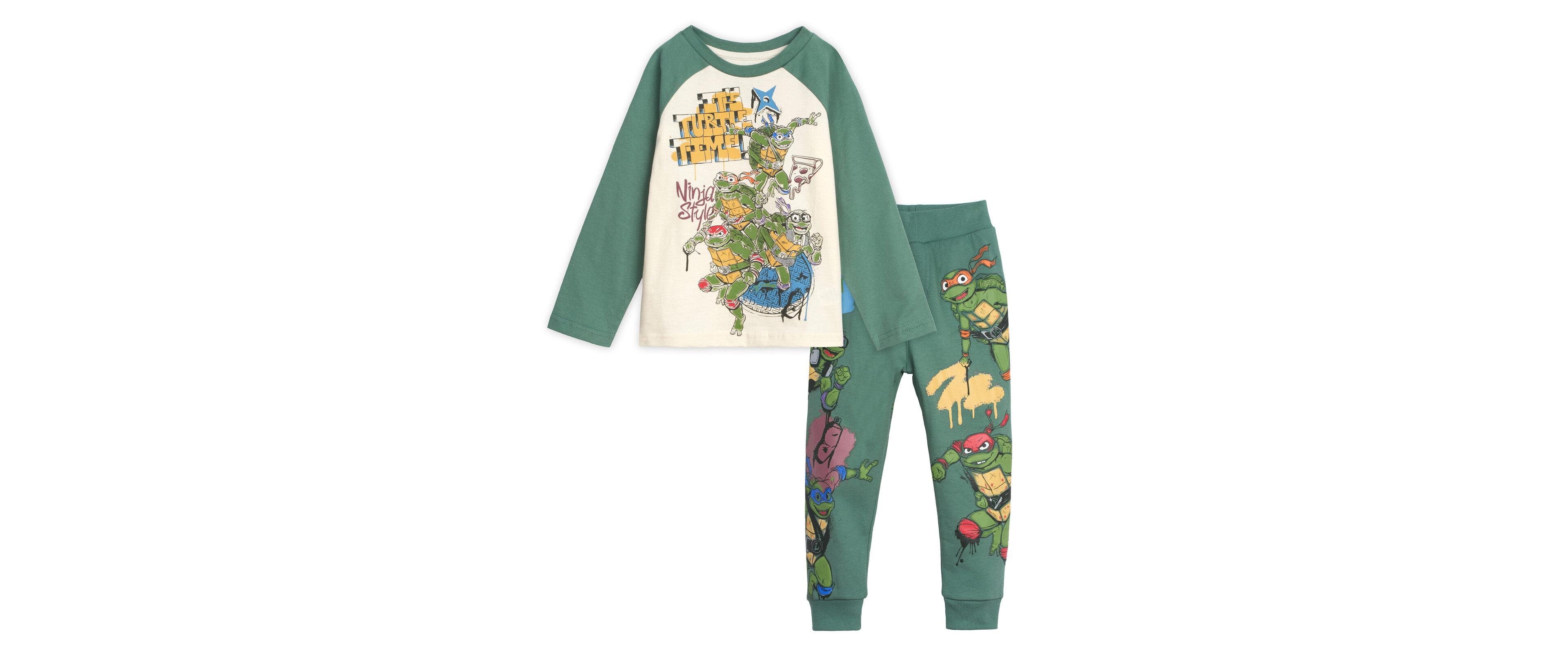 Teenage Mutant Ninja Turtles Henley T-Shirt and French Terry Pants Outfit Set