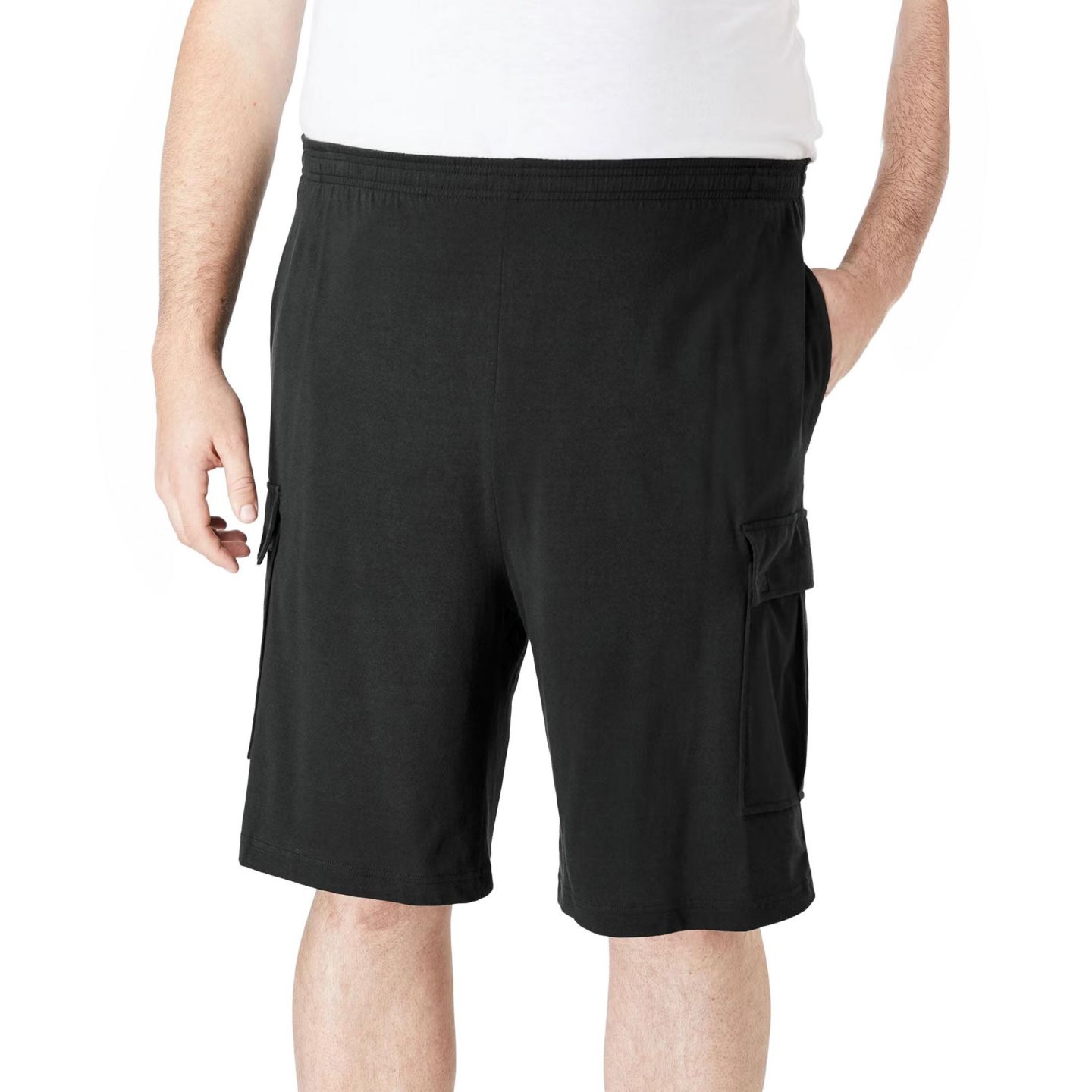 Мужские шорты KingSize Lightweight Jersey Cargo, цвет: Чёрный — фото 1