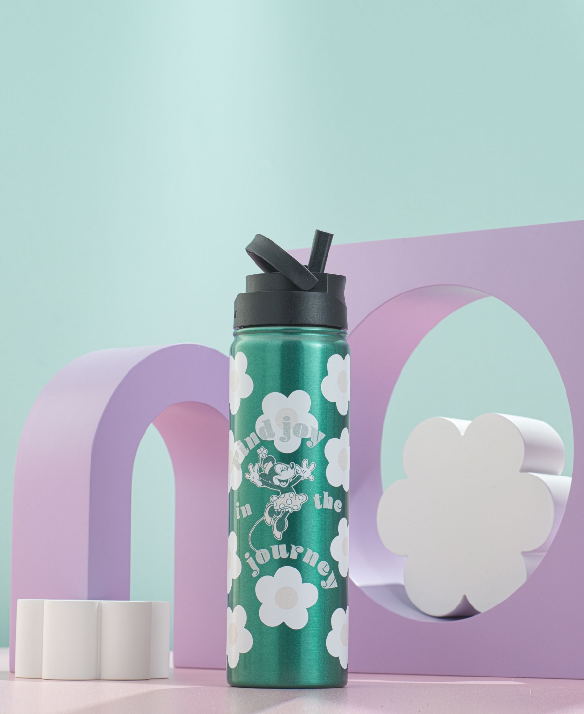 Joyjolt Disney Retro Vintage 22 Oz. Water Bottle In Green