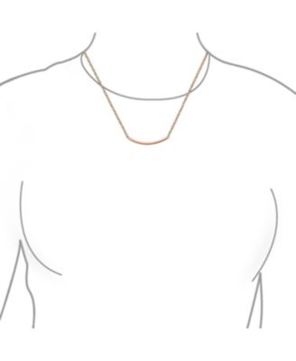 Minimalist Delicate Thin Sideways Horizontal Round Tube Curved Bar Slide Pendant Necklace Sterling Silver