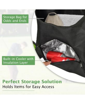 4 Wheels Foldable Golf Push Pull Cart Trolley w/ Brake Waterproof Bag