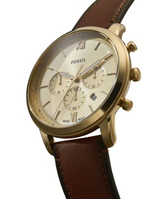 Men's Neutra Chronograph Brown Leather Watch, 44mm