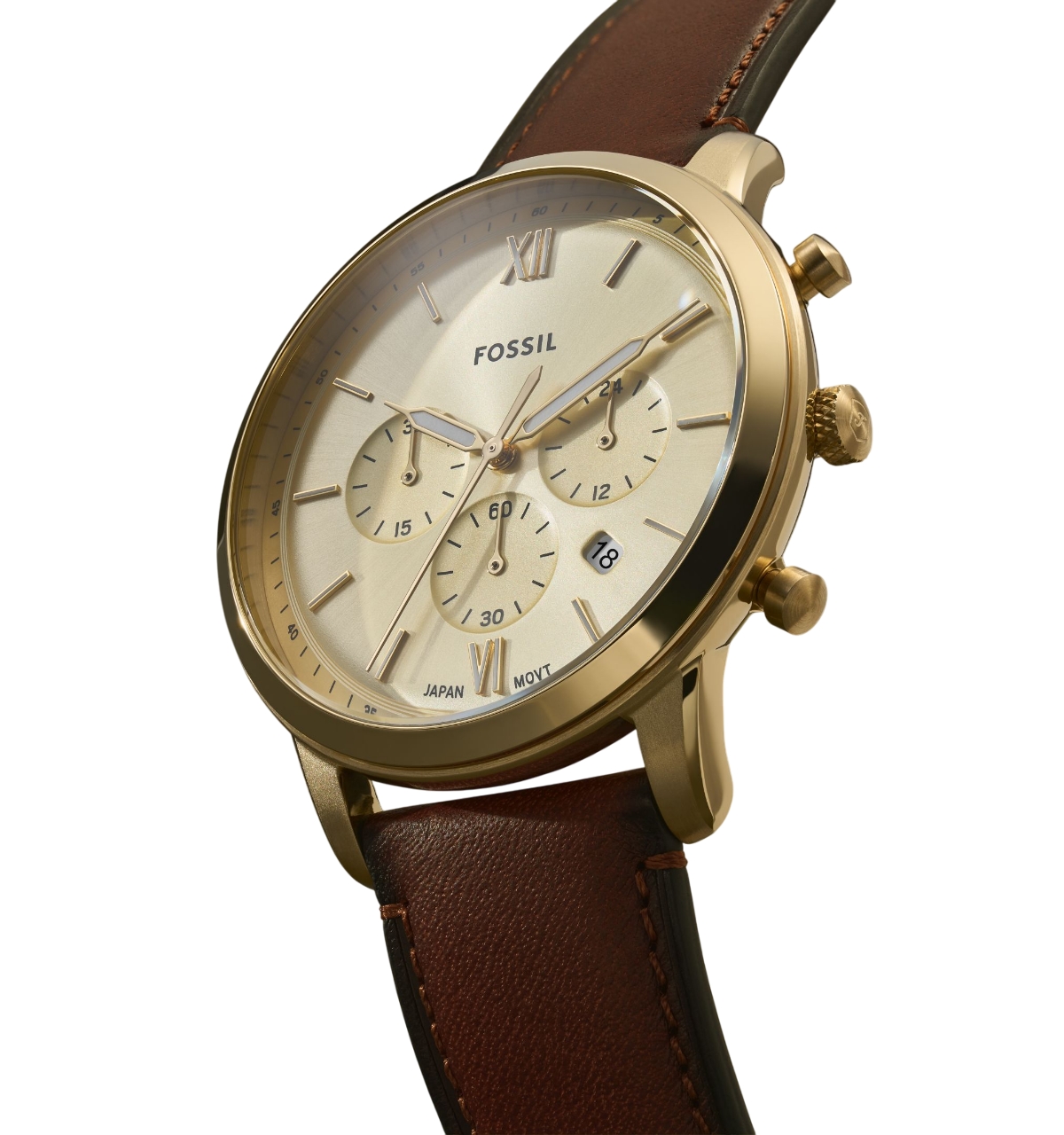Fossil Men's Neutra Chronograph Brown Leather Watch, 44mm In Brown