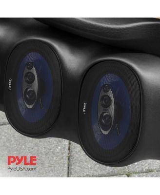 7'' x 10'' Four-Way Quadriaxial Car Speakers, 500W, Blue (Pair)