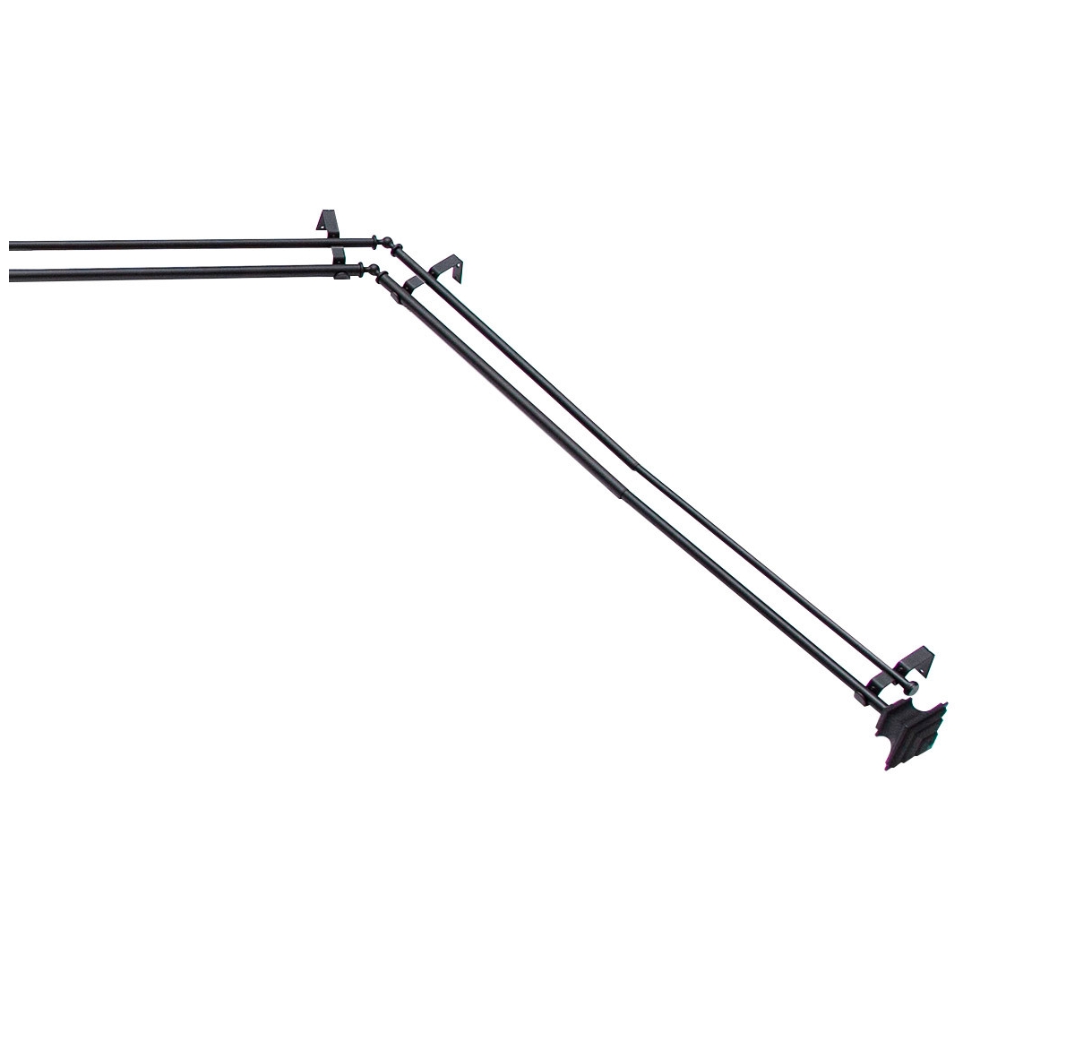 Mission 3/4" Decorative Bay Window Double Curtain Rod - Black