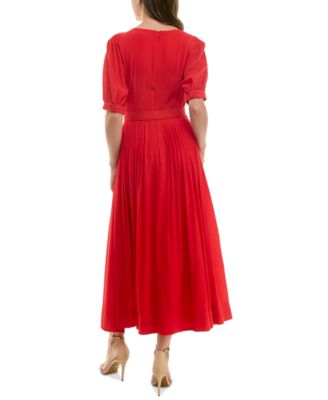 tommy hilfiger belted pleated fit & flare dress Buy Tommy Hilfiger Red Pleated Midi Fit And Flare Dress from Next USA