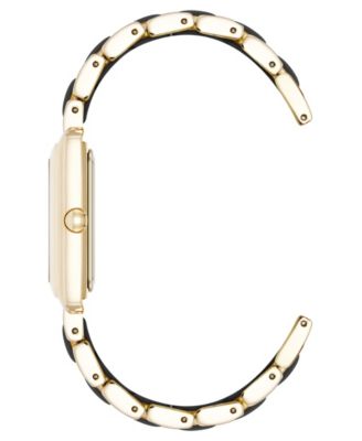 Women's Quartz Black Silicone and Gold-Tone Metal Alloy Bracelet Watch, 26mm