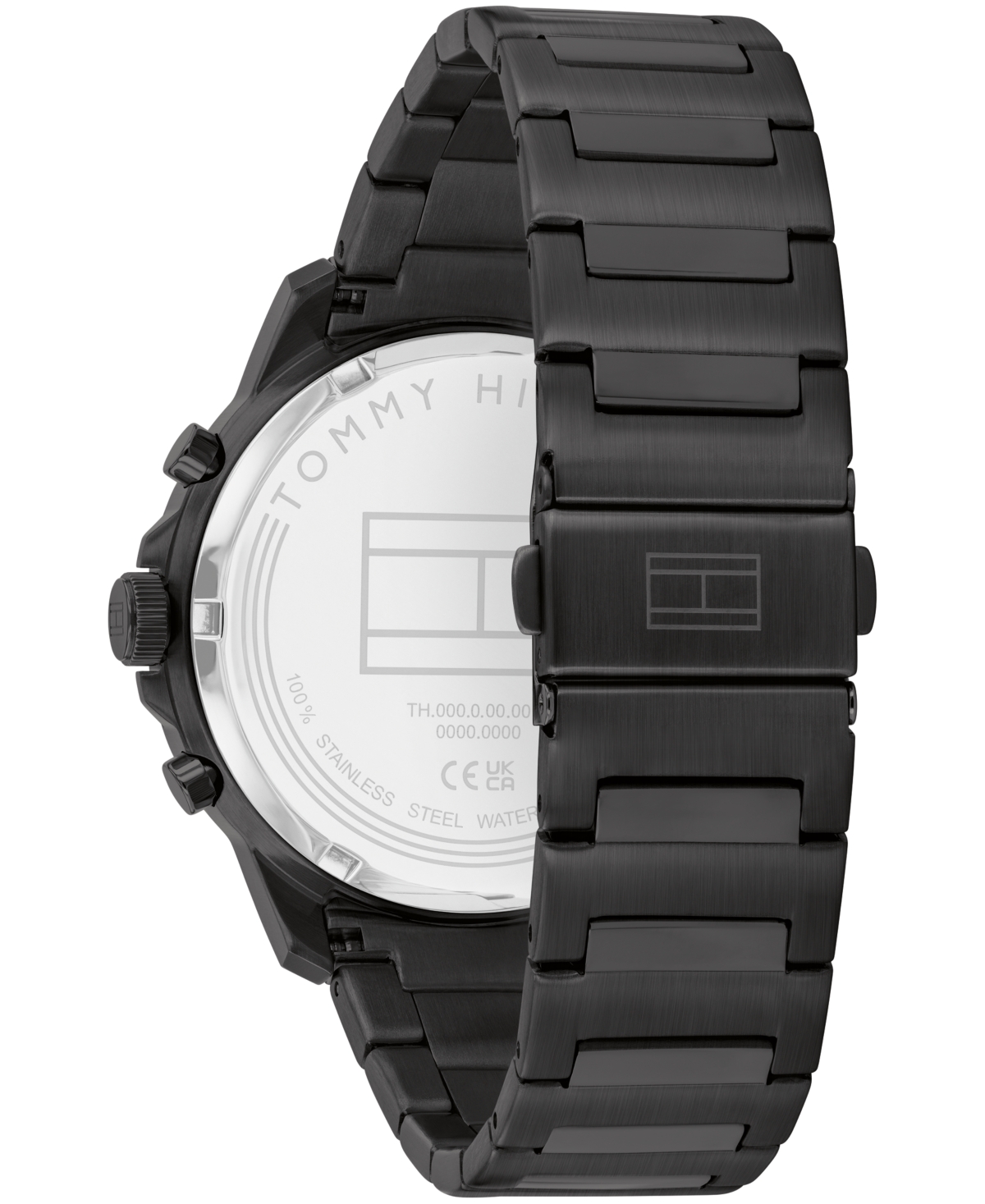 Tommy Hilfiger Men's Multifunction Ionic Plated Black Stainless Steel Bracelet Watch, 43mm In Black