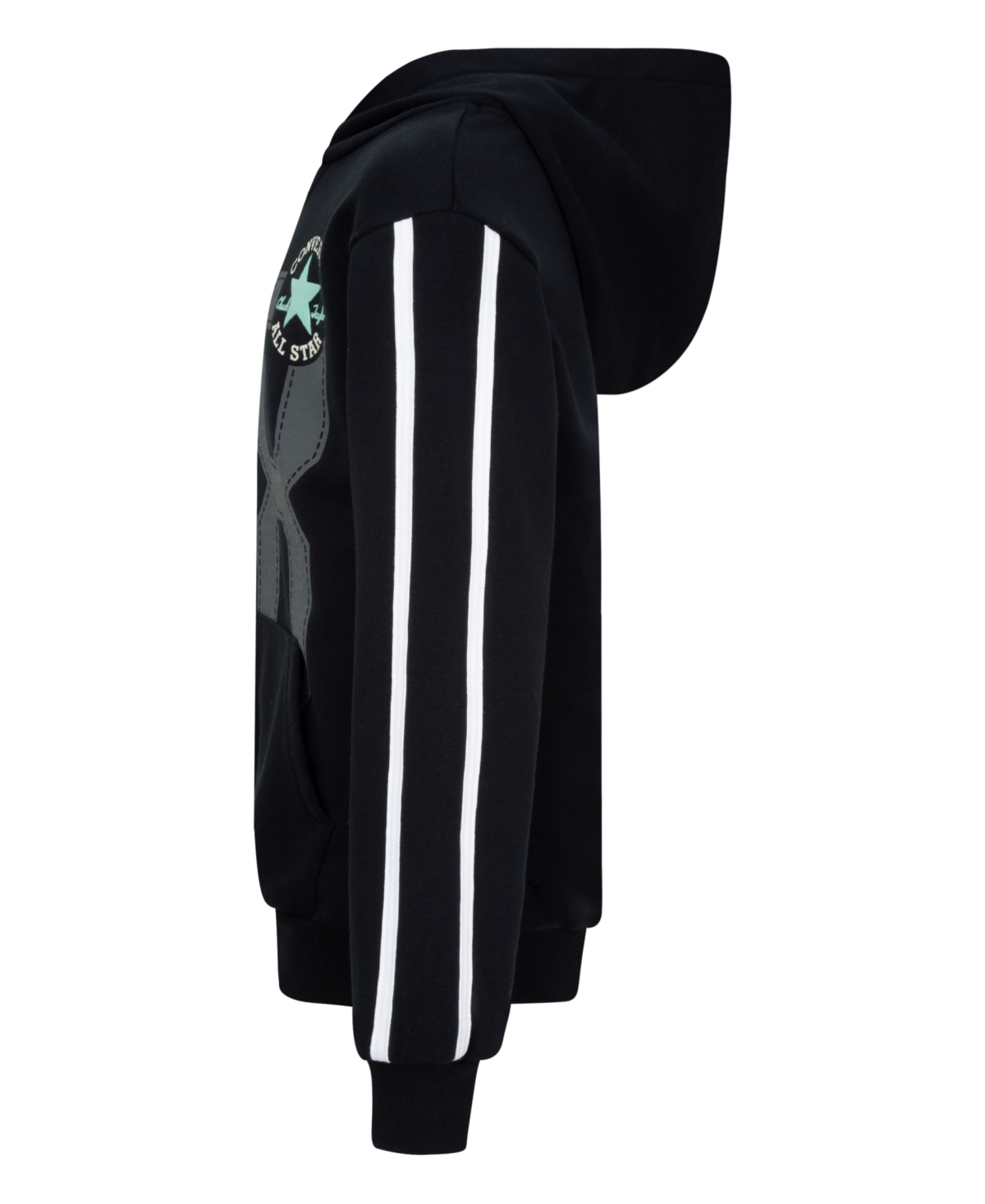 Shop Converse Big Boys Retro Remix French Terry Pullover Hoodie In Black