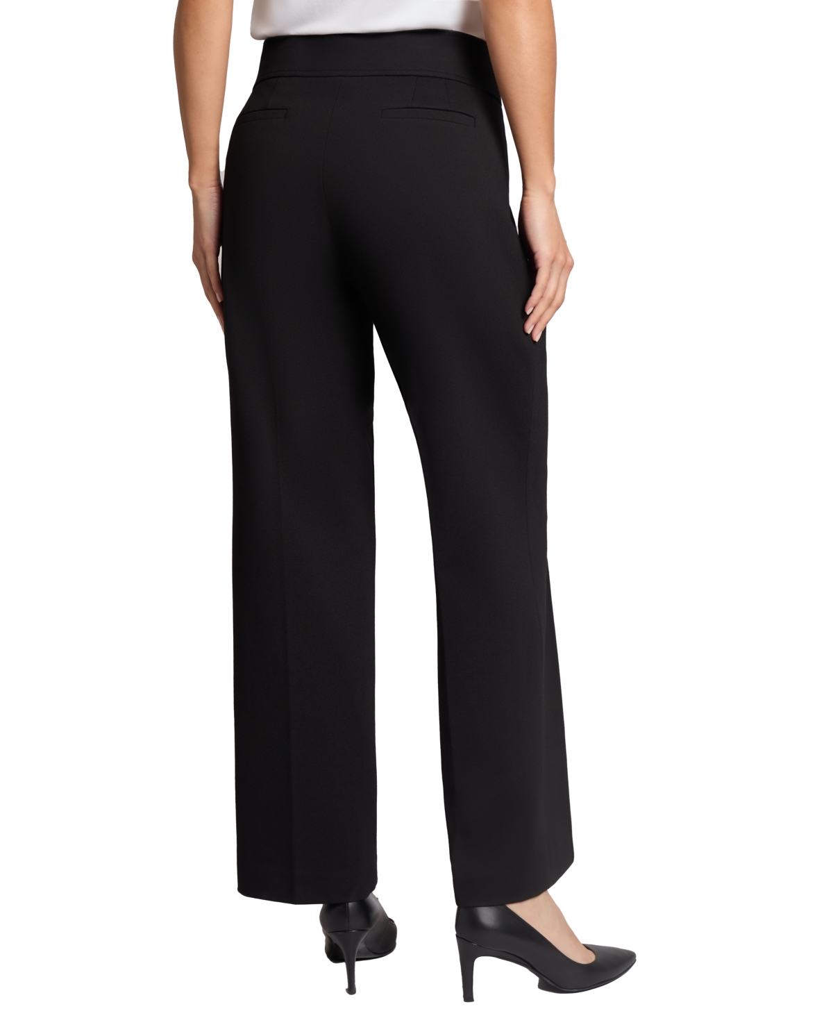 Jones New York Solid Stretch Pull-on Straight Leg Pant In Jones Black