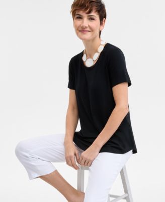 Women's Scoop-Neck Short Sleeve Top, Created for Macy's