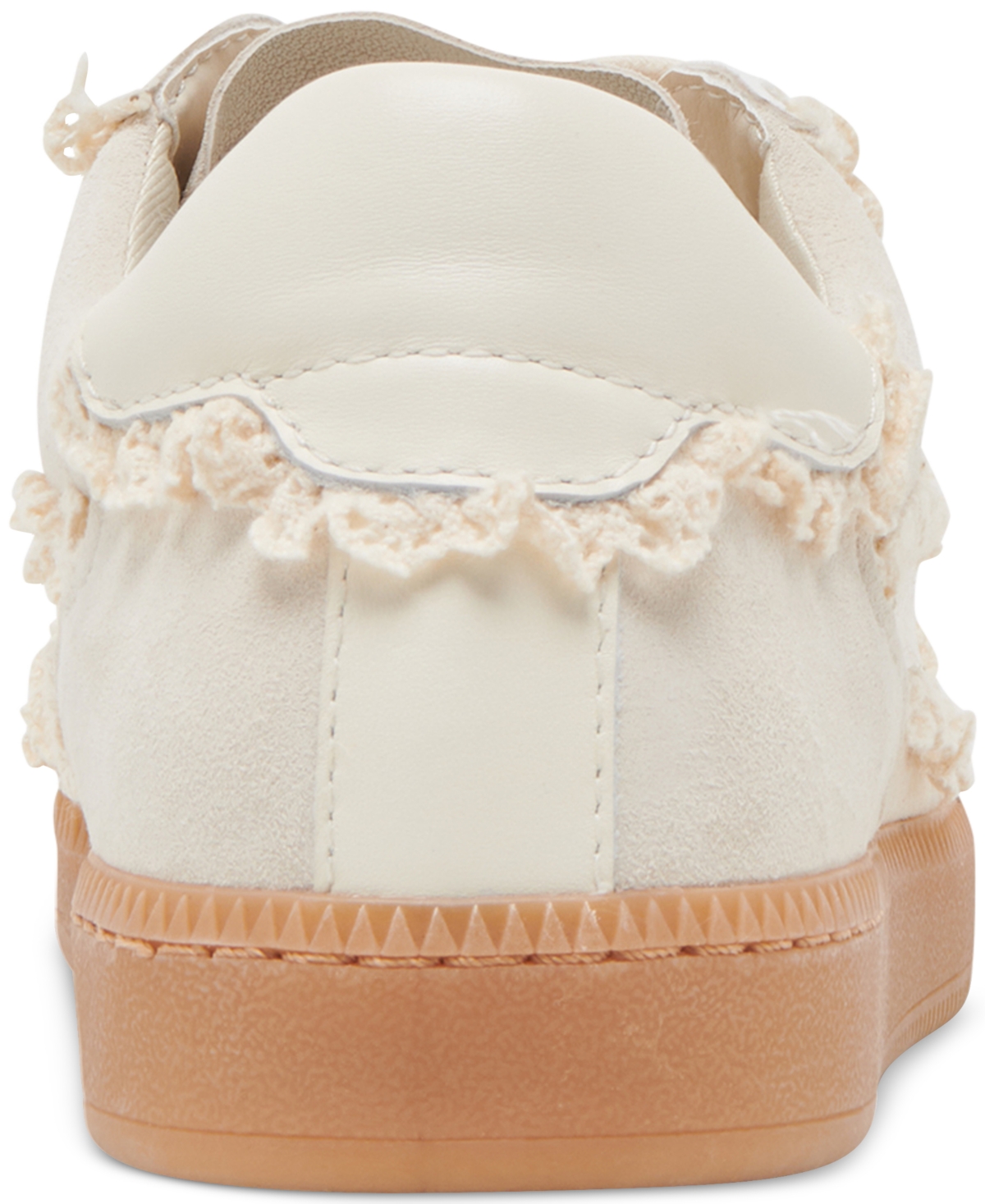 Dolce Vita Notice Lace Trim Sneaker In Ivory Suede Lace