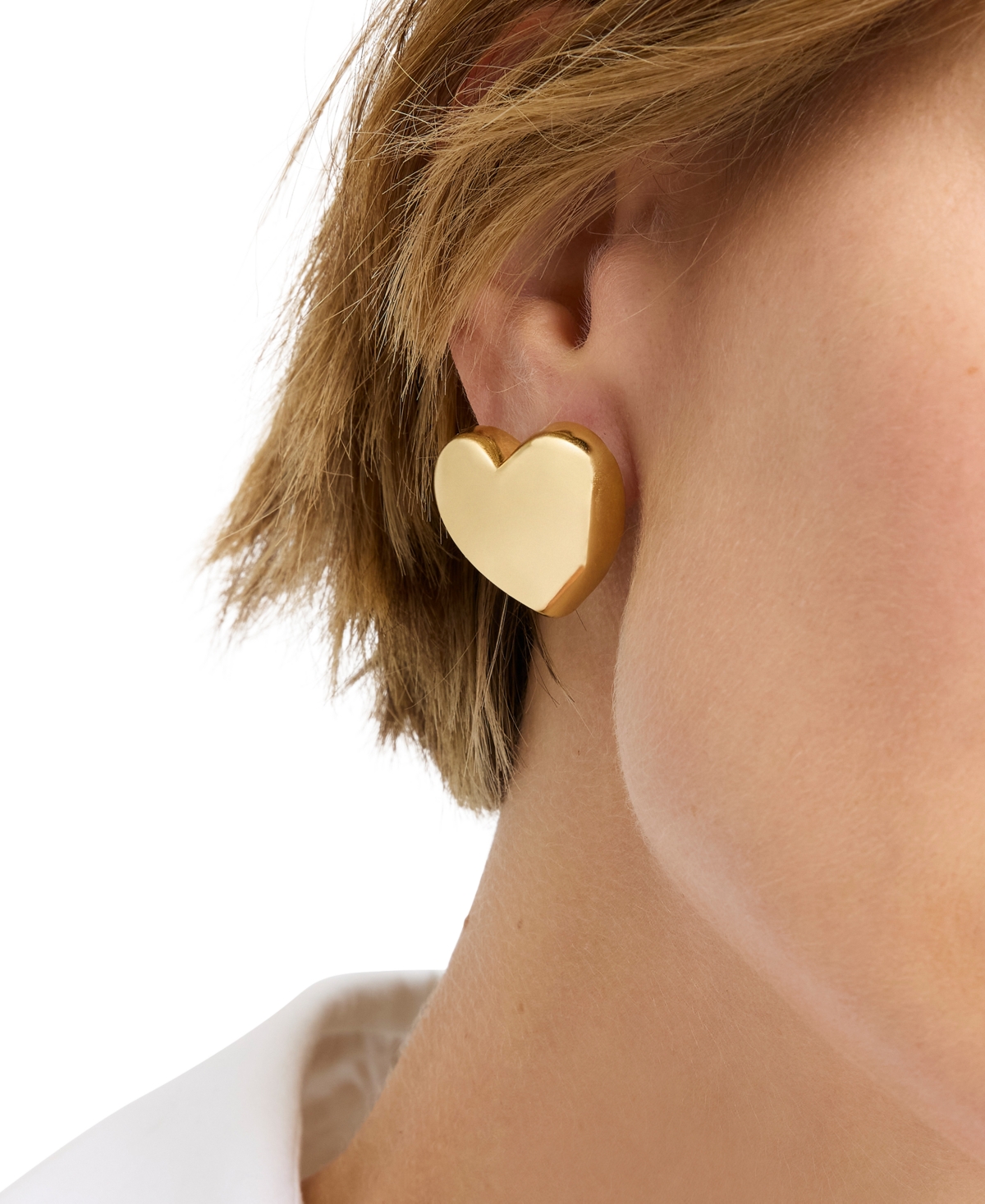 Kate Spade Red Enamel Logo Heart You Statement Stud Earrings In Gold