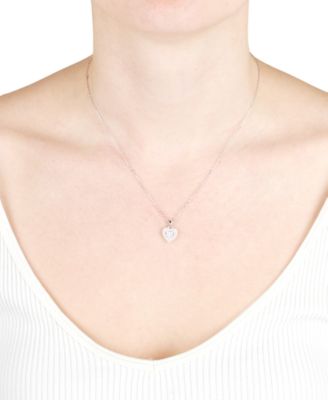 Cubic Zirconia Mixed Cut Heart Pendant Necklace (1/2 ct. t.w.) in Sterling Silver (Also Available in 14k Gold over Sterling Silver)