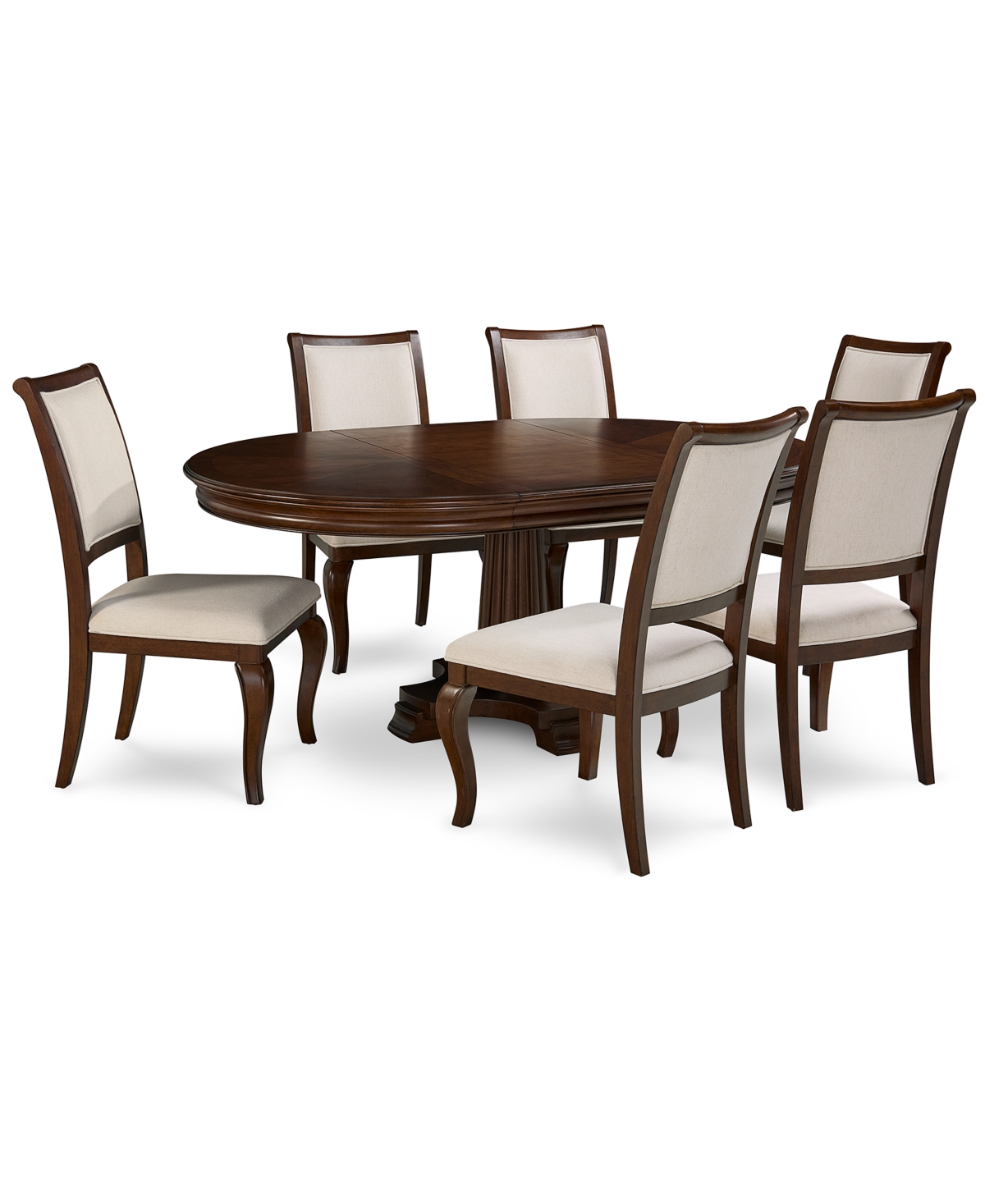 Macy's Nelman 7-pc. Rectangular Dining Set (table & 6 Side Chairs), Created For  In Brown