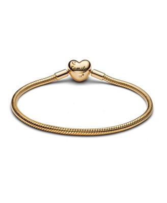Gold-Plated Family Tree Heart Clasp Snake Chain Bracelet