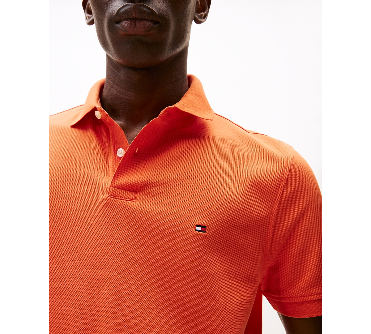 Tommy Hilfiger Short-sleeved Polo Shirt In Brilliant Orange