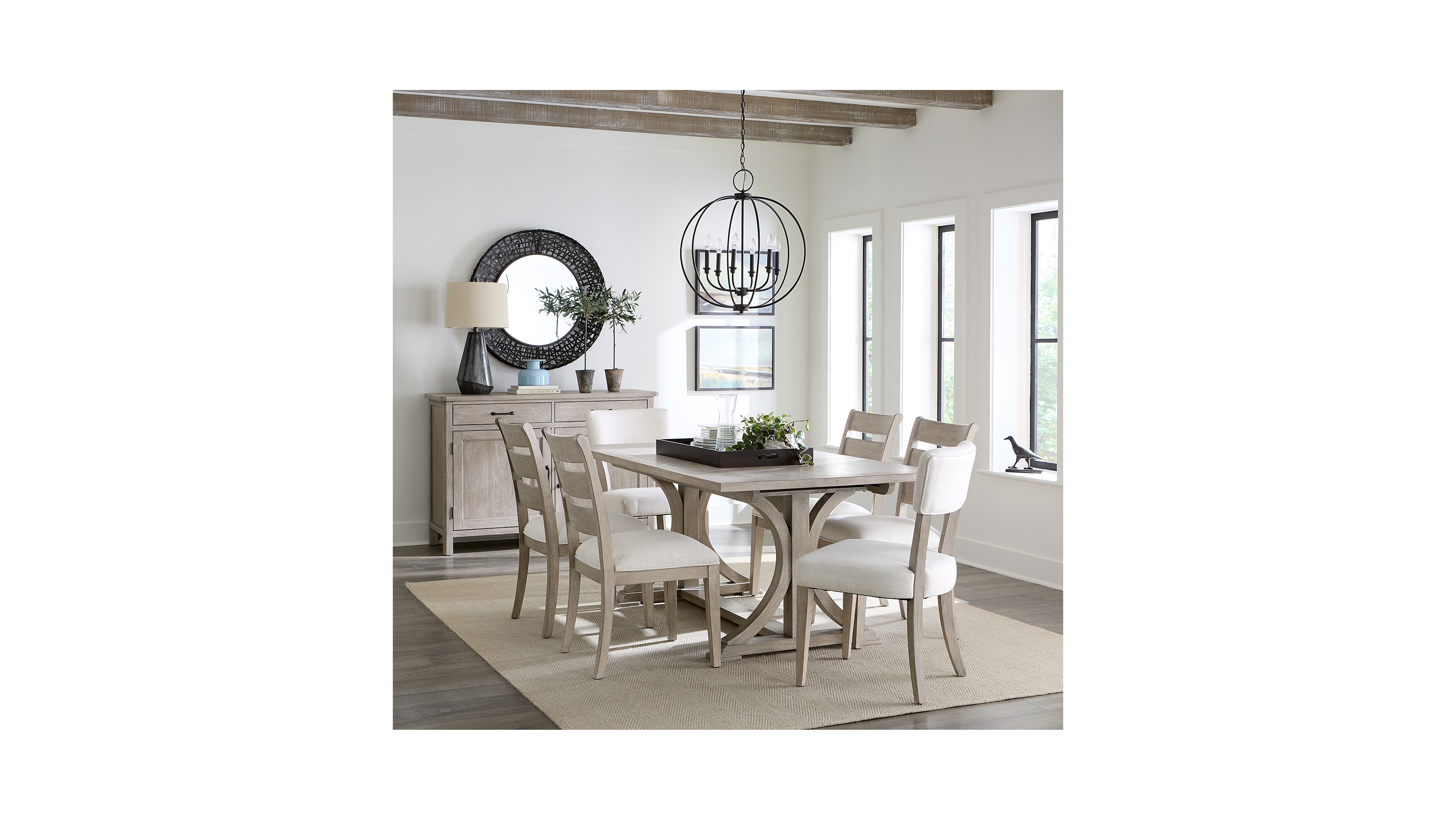Sadie 7-Pc. Rectangular Dining Set (Table & 4 Ladder Back Chairs & 2 Upholstered Side Chairs), Created for Macy's