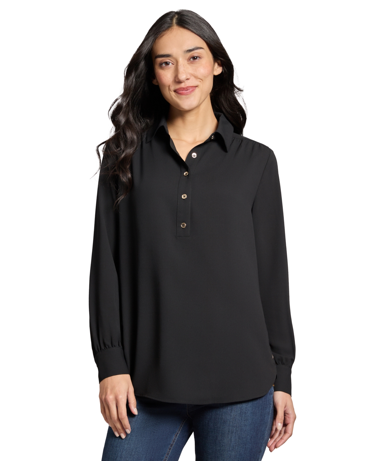 Jones New York Women's Sutton Cardigan Tunic Top - Jones Black