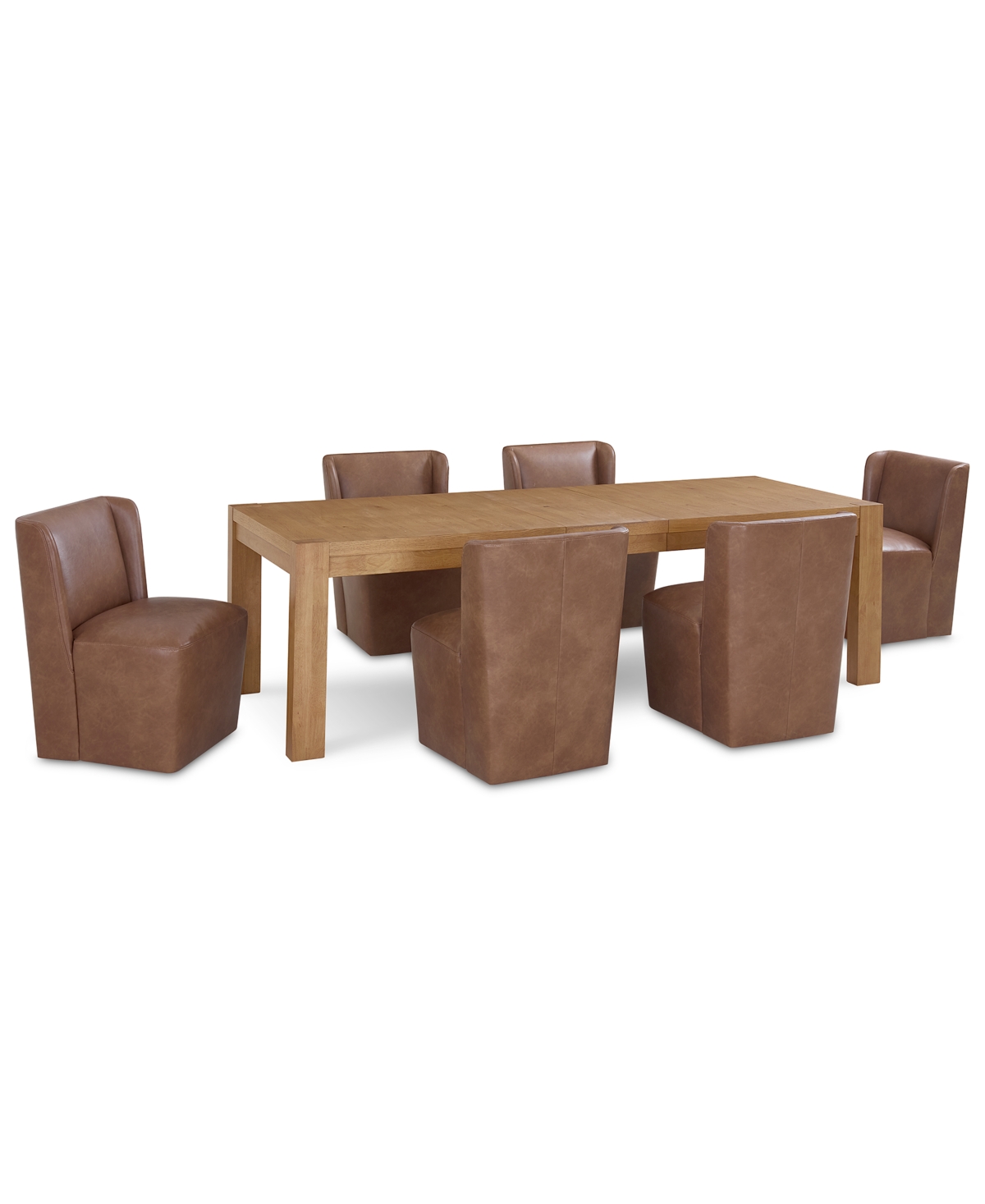 MACY'S 7 PC. DINING SET (DAVIE RECTANGULAR TABLE & 6 SEHAM CHAIRS), CREATED FOR MACY'S 