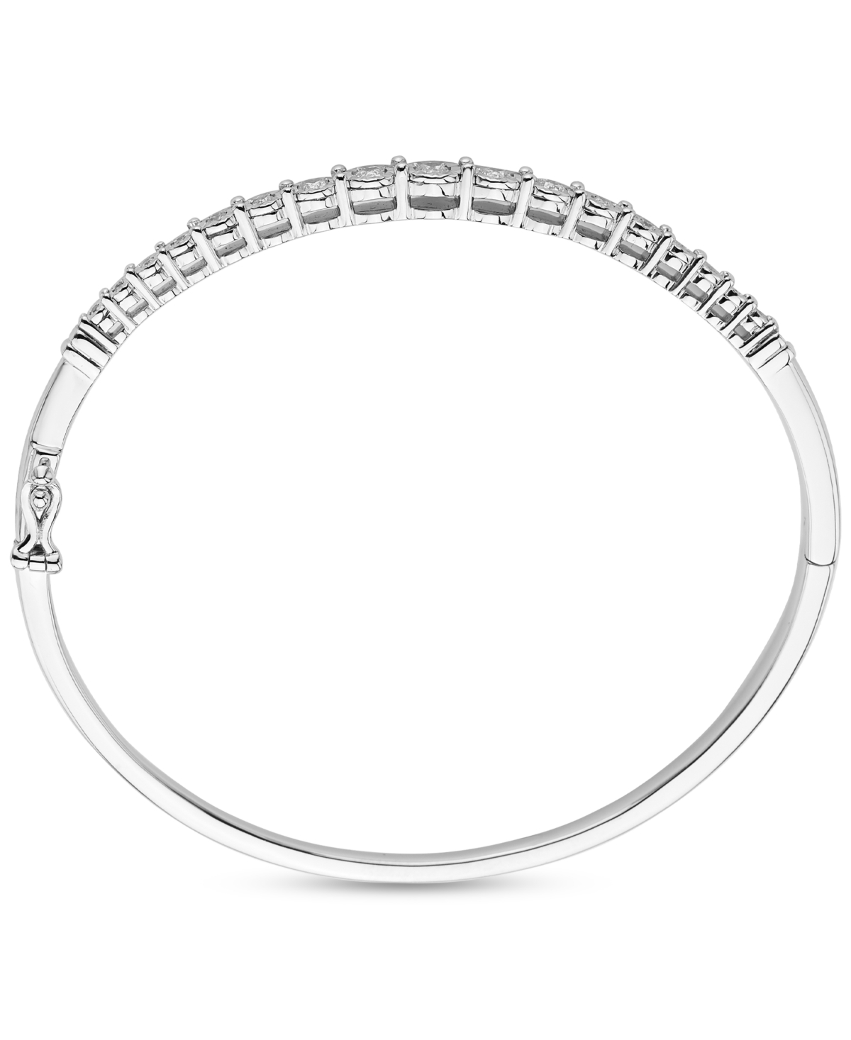 Macy's Diamond Graduated Bangle Bracelet (3/8 Ct. T.w.) In Sterling Silver In Sterling S