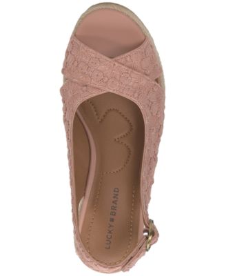 Women's Cyrila Floral Slingback Peep-Toe Espadrille Wedge Sandals