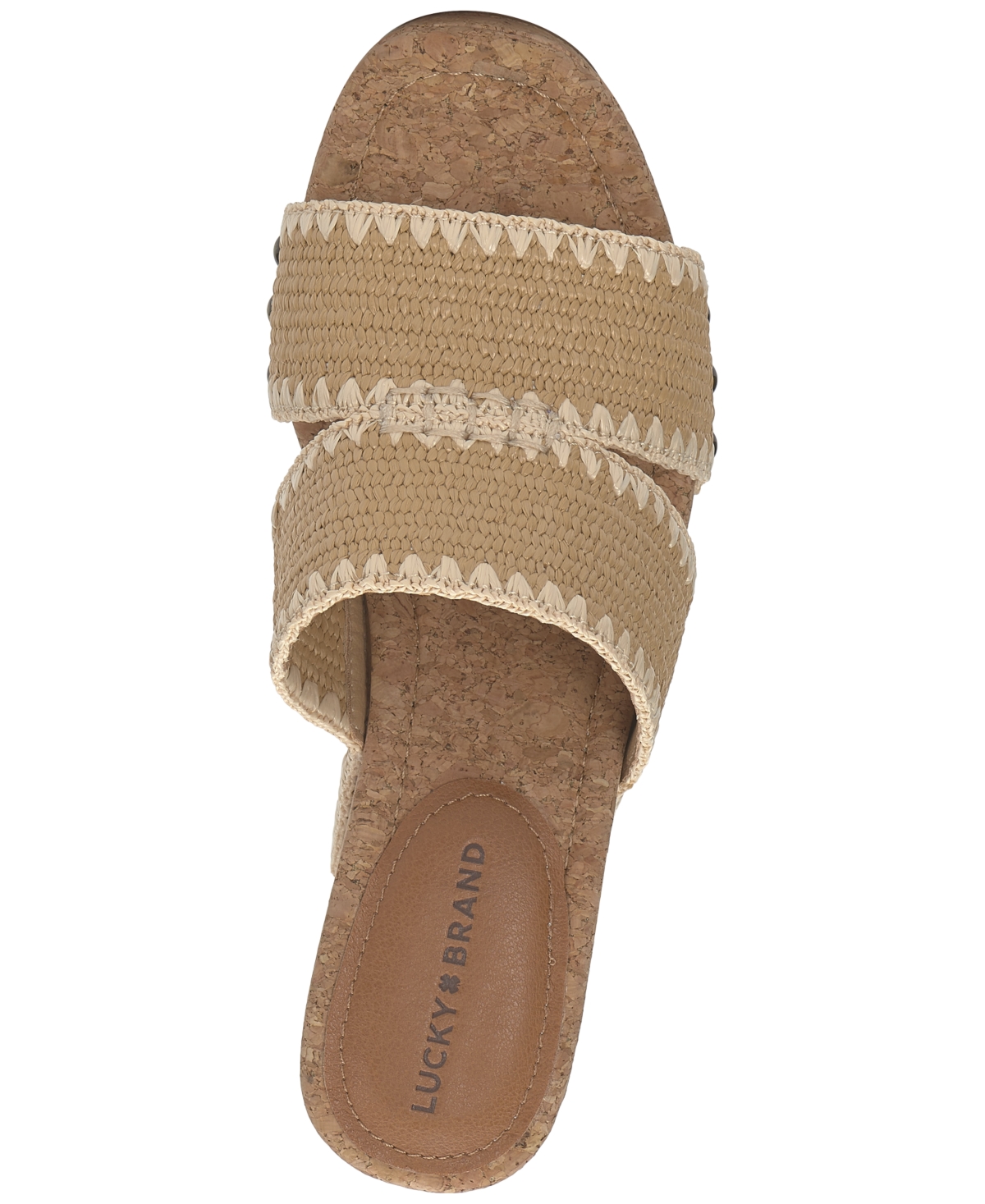 Shop Lucky Brand Women's Vickta Platform Wedge Sandals In Dark Natural
