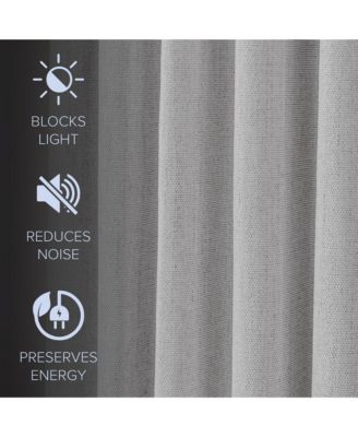 Chenille Blackout Back Tab Curtains Pair, 52"X84"