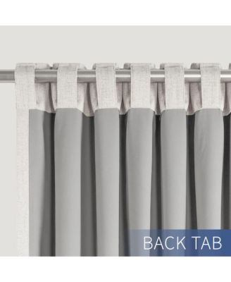 Chenille Blackout Back Tab Curtains Pair, 52"X96"