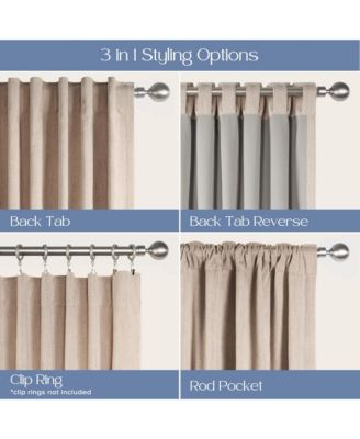 Chenille Blackout Back Tab Curtains Pair, 52"X84"